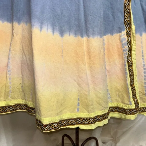 Soft Surroundings Bohemian Tie Dye Faux Wrap Full Skirt - Picture 3 of 10